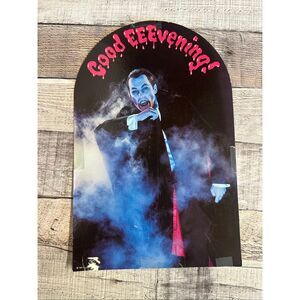 Vintage 1982 Halloween Dracula Die Cut Decoration Good Evening Vampire Hallmark